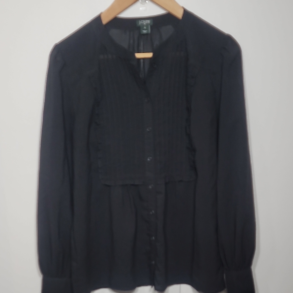 J. Crew Classic Black Blouse